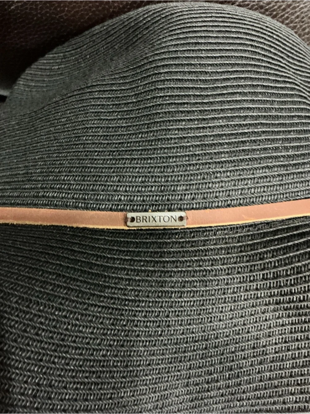 Brixton Wesley Black Straw Fedora with Brown Leather Band